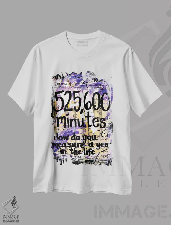 تیشرت سفید طرح دار ۵۲۵۶۰۰ دقیقه از موزیکال رِنت، مدیوم اثر الکسا بانکرافت | فروشگاه ایماژ