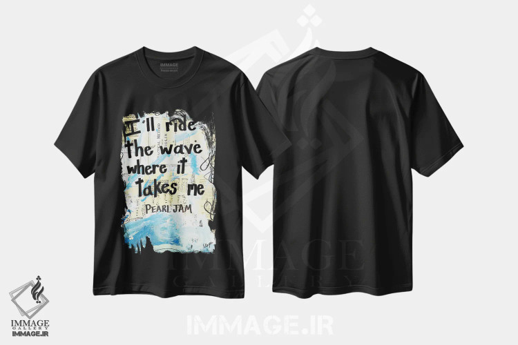 تیشرت مشکی طرح دار موج، مدیوم اثر الکسا بانکرافت | immage.ir