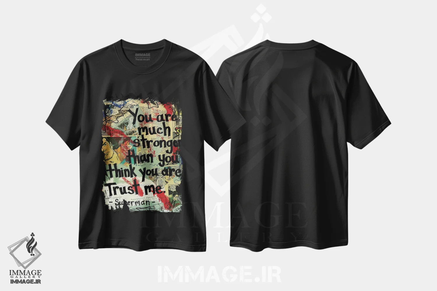 تیشرت مشکی طرح دار سوپرمن بسیار قوی تر، مدیوم اثر الکسا بانکرافت | immage.ir