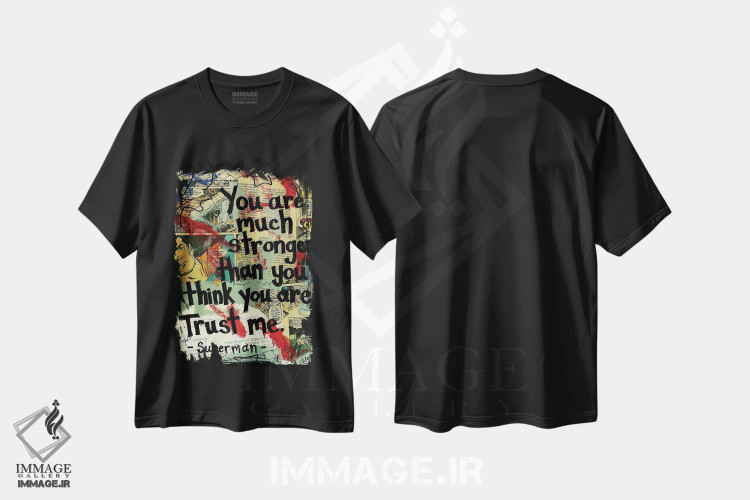 تیشرت مشکی طرح دار سوپرمن بسیار قوی تر، مدیوم اثر الکسا بانکرافت | immage.ir