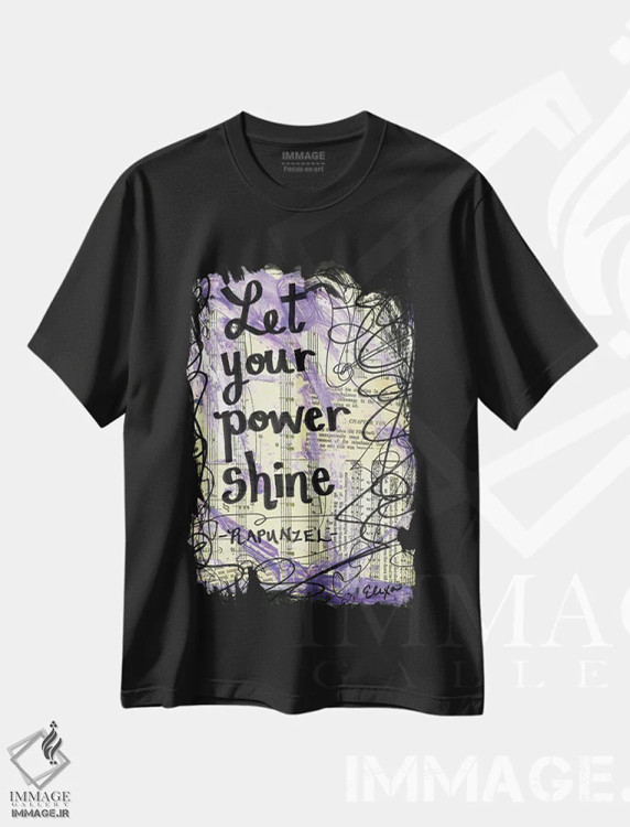 تیشرت مشکی طرح دار درخشش قدرت، مدیوم اثر الکسا بانکرافت | فروشگاه ایماژ