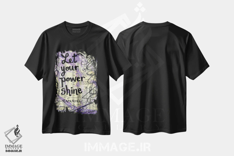 تیشرت مشکی طرح دار درخشش قدرت، مدیوم اثر الکسا بانکرافت | فروشگاه ایماژ
