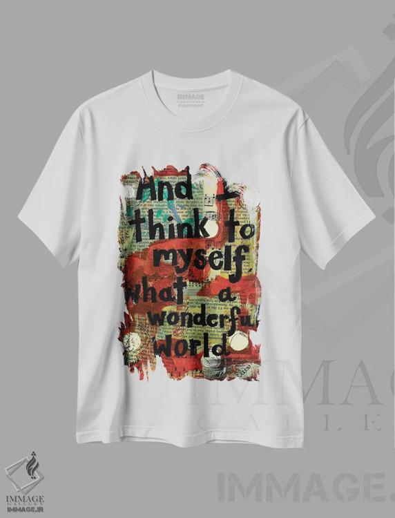 تیشرت سفید طرح دار دنیای شگفت انگیز، هنر آمریکایی آفریقایی تبار اثر الکسا بانکرافت | immage.ir