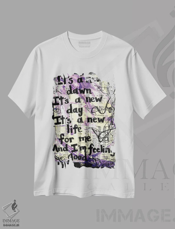 تیشرت سفید طرح دار احساس خوب، هنر آمریکایی آفریقایی تبار اثر الکسا بانکرافت | فروشگاه ایماژ