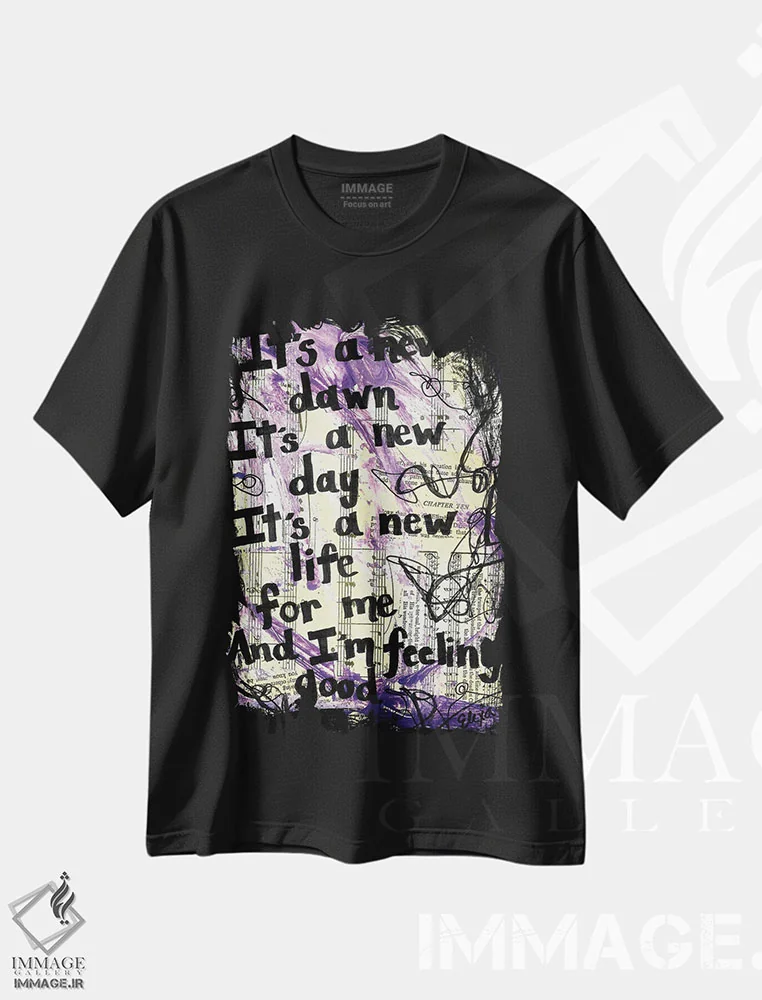 تیشرت مشکی طرح دار احساس خوب، هنر آمریکایی آفریقایی تبار اثر الکسا بانکرافت | immage.ir