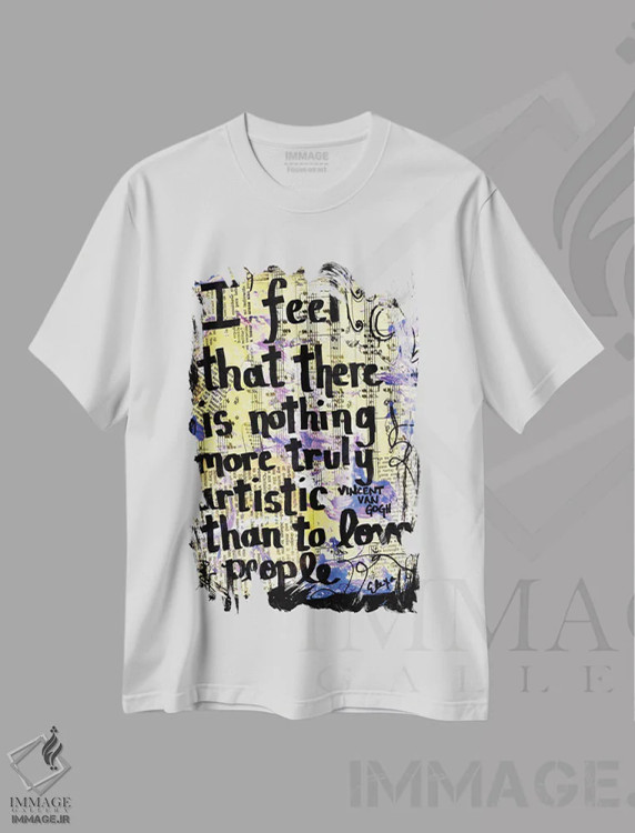 تیشرت سفید طرح دار عشق ون گوگ، مدیوم اثر الکسا بانکرافت | immage.ir
