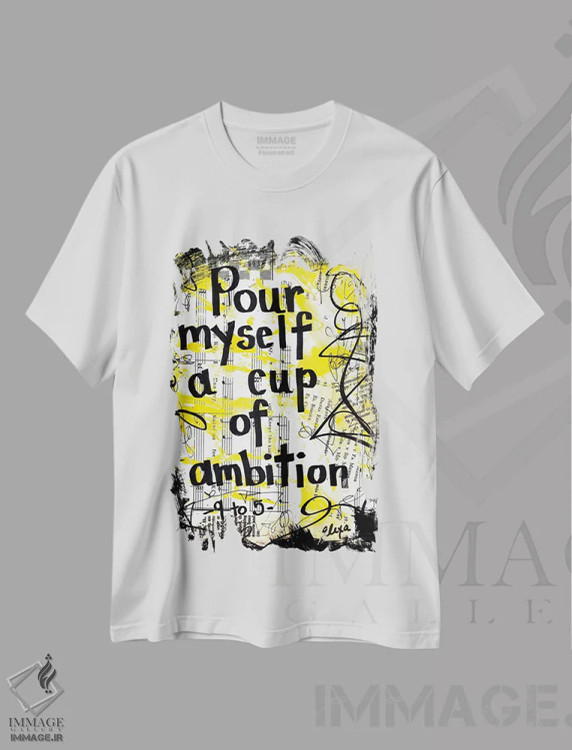 تیشرت سفید طرح دار ۹ تا ۵ اثر دالی پارتن، مدیوم اثر الکسا بانکرافت | فروشگاه ایماژ