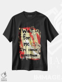 تیشرت مشکی طرح دار منتظرم باش، مدیوم اثر الکسا بانکرافت | immage.ir
