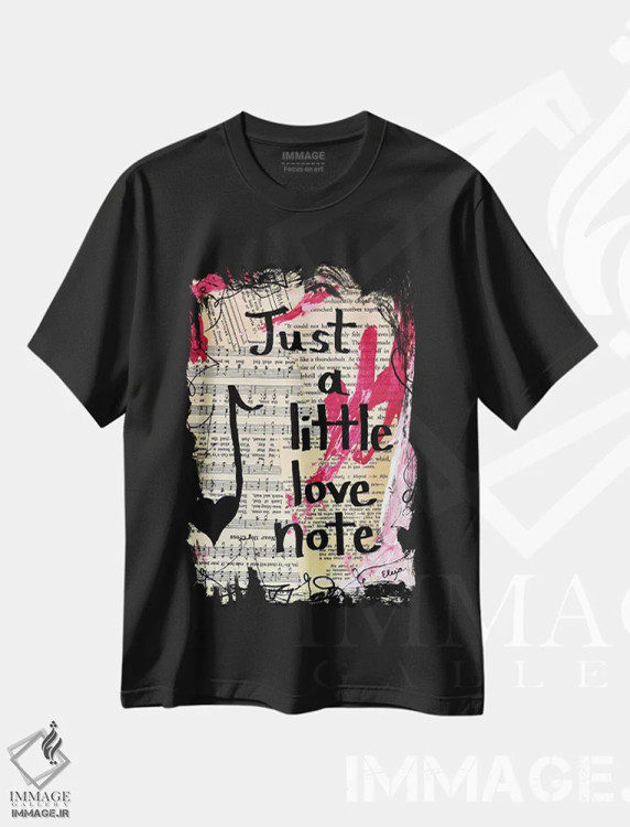 تیشرت مشکی طرح دار یادداشت عاشقانه، مدیوم اثر الکسا بانکرافت | immage.ir