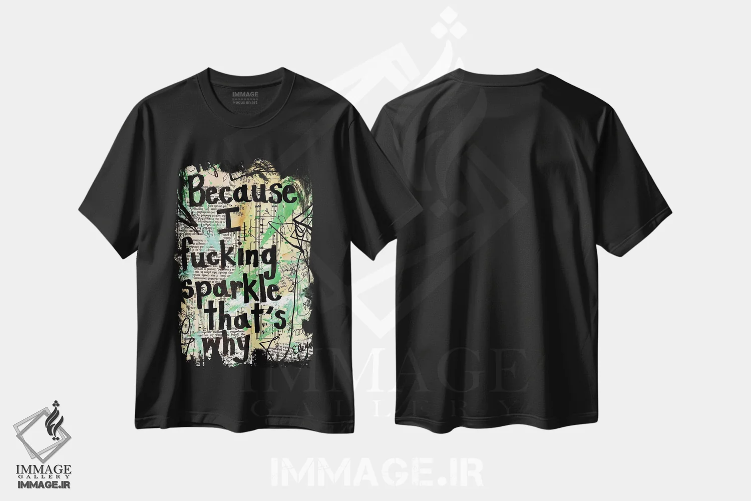تیشرت مشکی طرح دار درخشیدن، مدیوم اثر الکسا بانکرافت | فروشگاه ایماژ