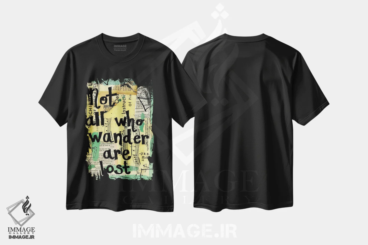 تیشرت مشکی طرح دار سرگردانی، مدیوم اثر الکسا بانکرافت | فروشگاه ایماژ