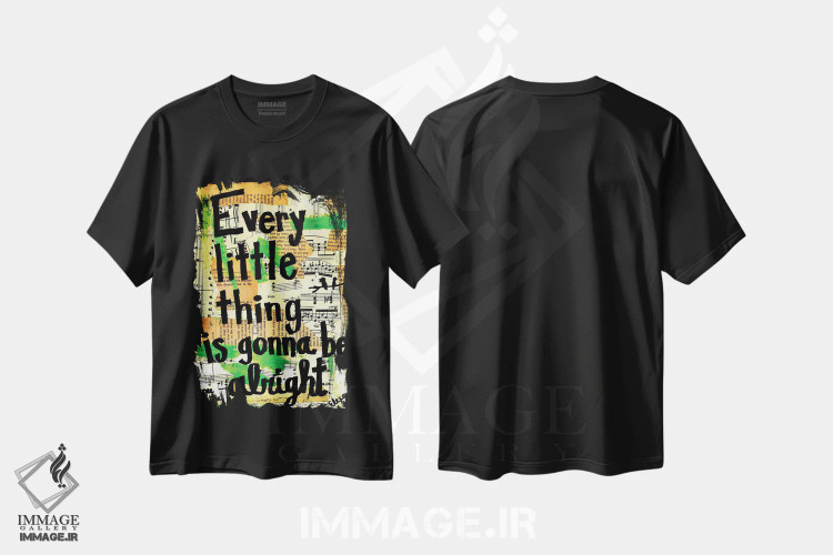 تیشرت مشکی طرح دار سه پرندهٔ کوچک، مدیوم اثر الکسا بانکرافت | immage.ir