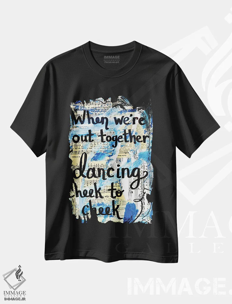 تیشرت مشکی طرح دار گونه به گونه، مدیوم اثر الکسا بانکرافت | فروشگاه ایماژ