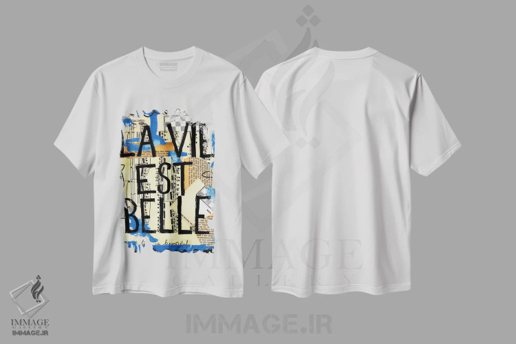 تیشرت سفید طرح دار زندگی زیباست، تزئینی اثر الکسا بانکرافت | فروشگاه ایماژ