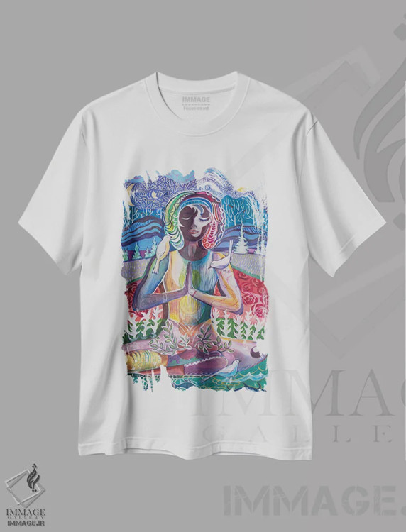 تیشرت سفید طرح دار انبوه رازآمیز، دکور معاصر اثر الیری ریـدال | immage.ir