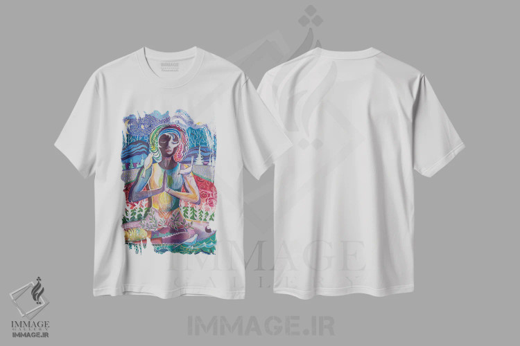 تیشرت سفید طرح دار انبوه رازآمیز، دکور معاصر اثر الیری ریـدال | immage.ir