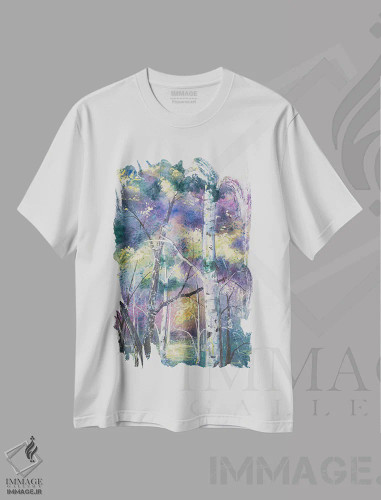 تیشرت سفید طرح دار فقط سرما، دکور معاصر اثر الیری ریـدال | فروشگاه ایماژ