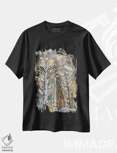 تیشرت مشکی طرح دار بازتاب های نژادی، دکور معاصر اثر الیری ریـدال | فروشگاه ایماژ