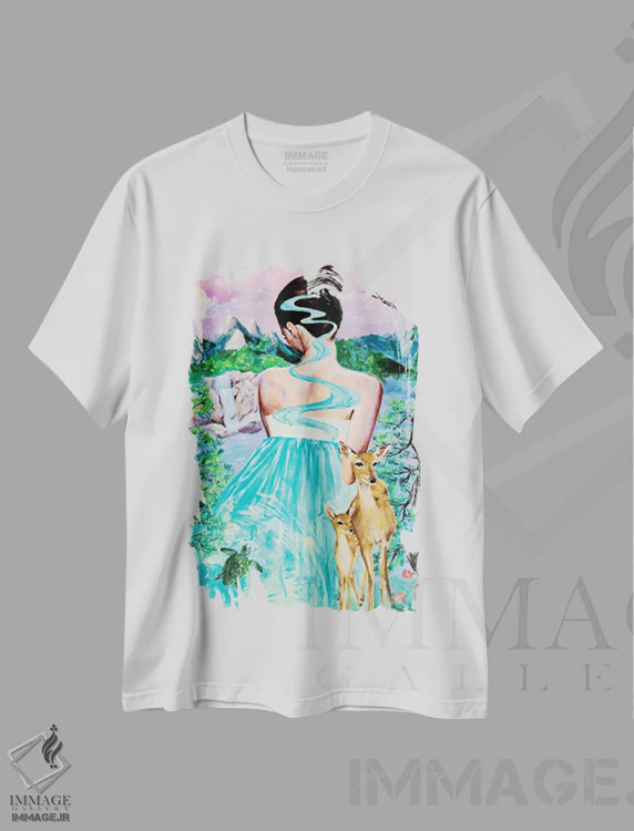 تیشرت سفید طرح دار انتظار شماره ۳، مدیوم اثر یوری کیم | فروشگاه ایماژ