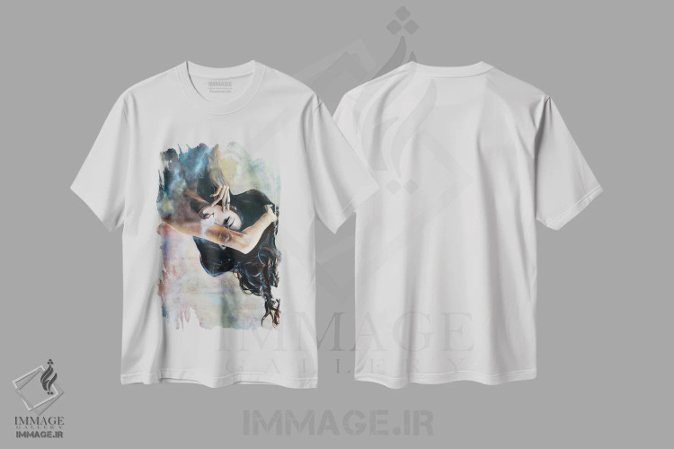 تیشرت سفید طرح دار دود، هنر فاخر معاصر اثر یوری کیم | فروشگاه ایماژ