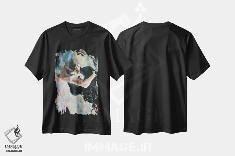 تیشرت مشکی طرح دار دود، هنر فاخر معاصر اثر یوری کیم | immage.ir