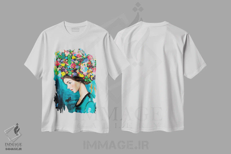 تیشرت سفید طرح دار سنگینی عشق، هنر فاخر معاصر اثر یوری کیم | immage.ir