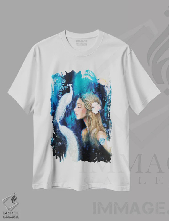 تیشرت سفید طرح دار سکوت زیبا، هنر فاخر معاصر اثر یوری کیم | immage.ir