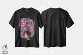 تیشرت مشکی طرح دار دختر گل وحشی، مدیوم اثر یوری کیم | فروشگاه ایماژ