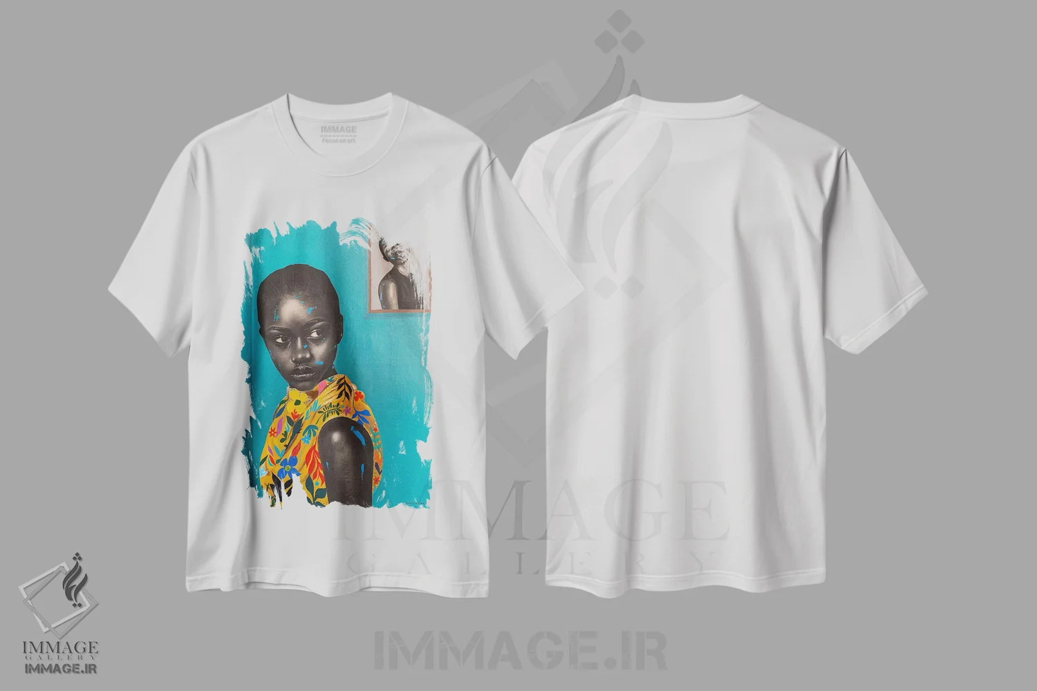 تیشرت سفید طرح دار گنجینه ام را به تن می کنم ۱، هنر آمریکایی آفریقایی تبار اثر اییتایو الاگبه | فروشگاه ایماژ