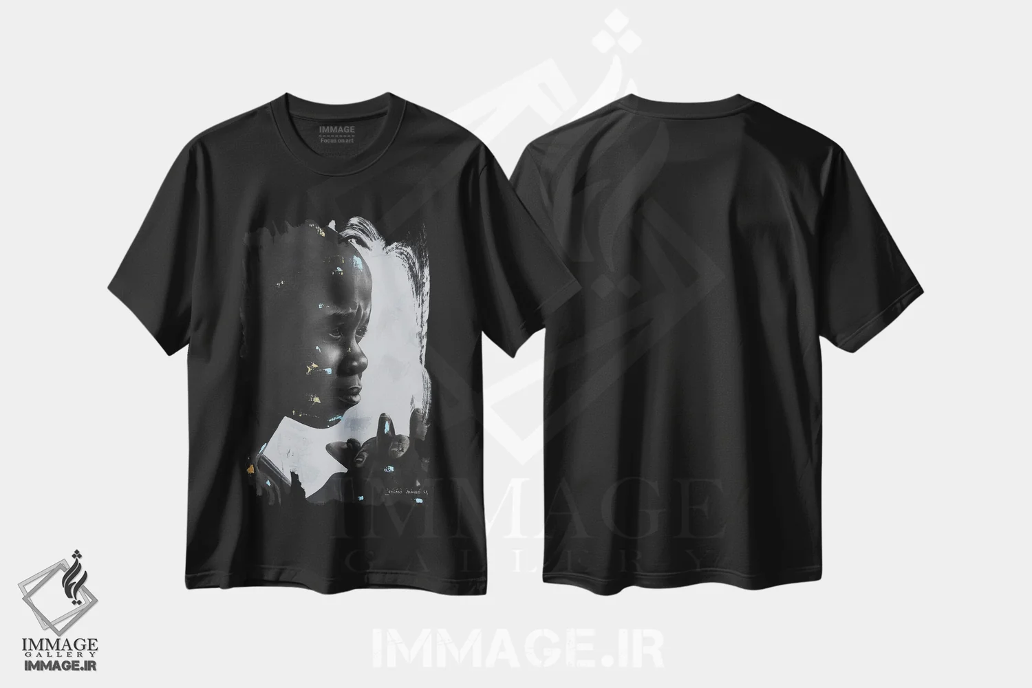 تیشرت مشکی طرح دار غریزه فراتر، هنر آمریکایی آفریقایی تبار اثر اییتایو الاگبه | فروشگاه ایماژ