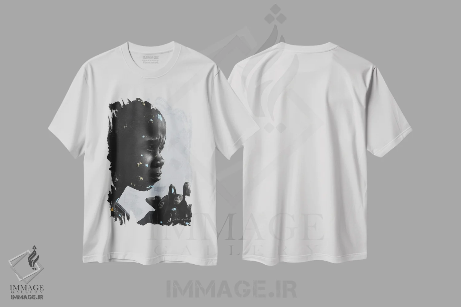 تیشرت سفید طرح دار غریزه فراتر، هنر آمریکایی آفریقایی تبار اثر اییتایو الاگبه | immage.ir