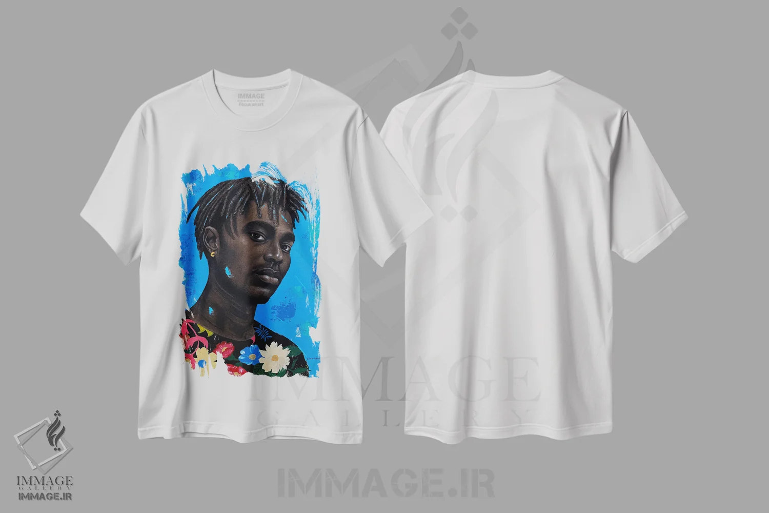 تیشرت سفید طرح دار من متفاوت ام ۱، هنر آمریکایی آفریقایی تبار اثر اییتایو الاگبه | فروشگاه ایماژ