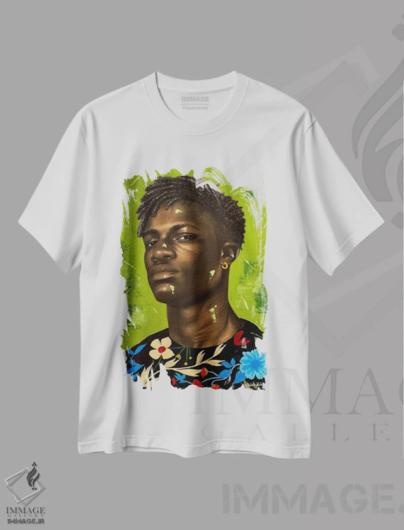 تیشرت سفید طرح دار من متفاوت ام ۲، هنر آمریکایی آفریقایی تبار اثر اییتایو الاگبه | immage.ir
