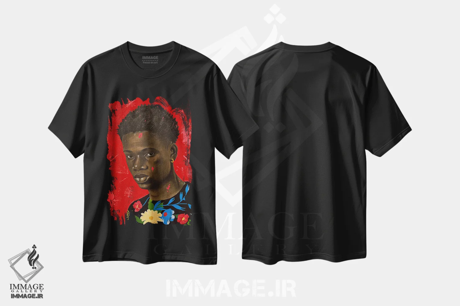 تیشرت مشکی طرح دار من متفاوت ام ۵، هنر آمریکایی آفریقایی تبار اثر اییتایو الاگبه | immage.ir