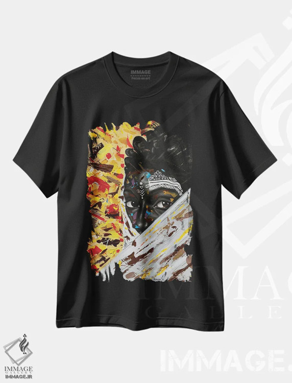تیشرت مشکی طرح دار میل پنهان، هنر آمریکایی آفریقایی تبار اثر اییتایو الاگبه | immage.ir