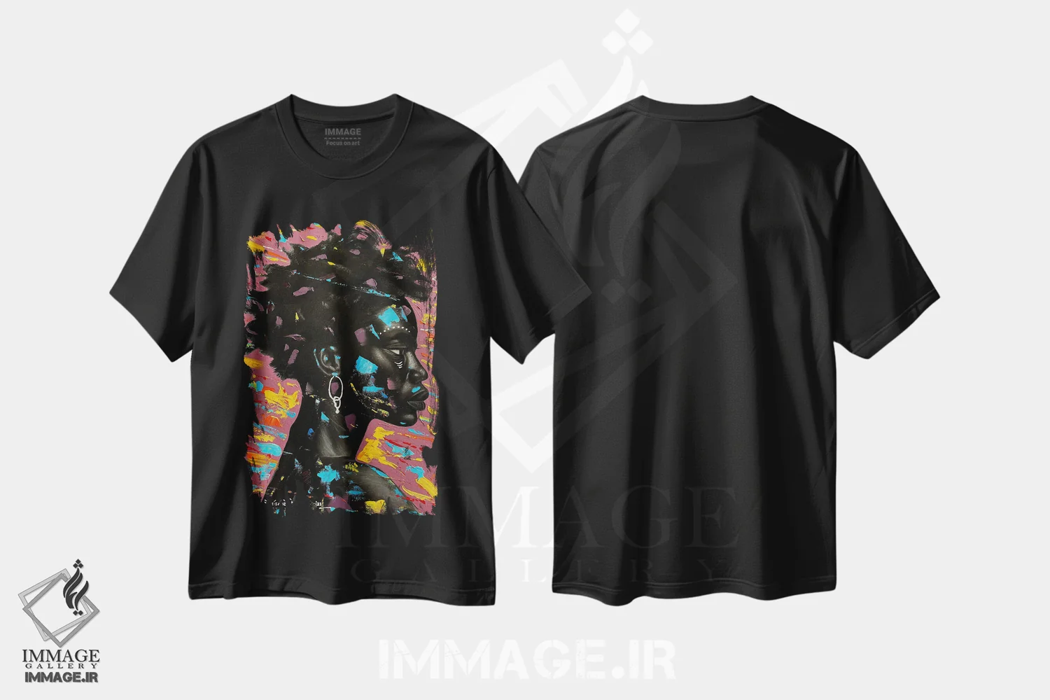 تیشرت مشکی طرح دار نامه ای به آریکه، هنر آمریکایی آفریقایی تبار اثر اییتایو الاگبه | فروشگاه ایماژ