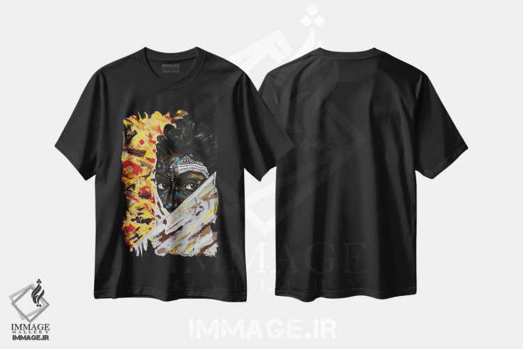 تیشرت مشکی طرح دار میل پنهان، هنر آمریکایی آفریقایی تبار اثر اییتایو الاگبه | immage.ir