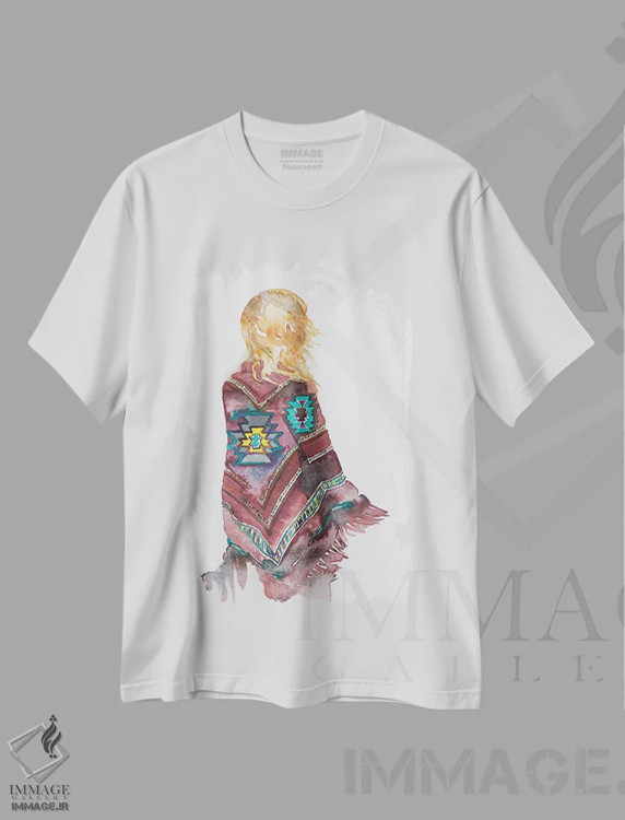 تیشرت سفید طرح دار زنده، هنر فاخر معاصر اثر الیزابت بکر | فروشگاه ایماژ