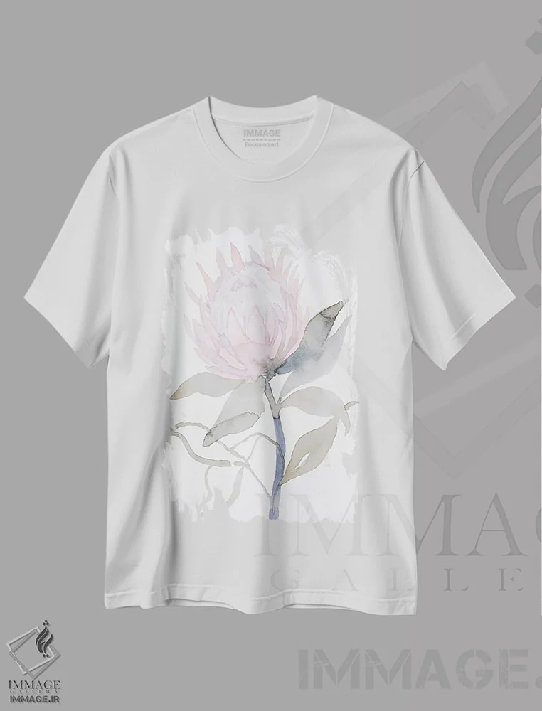 تیشرت سفید طرح دار پروتئا، هنر فاخر معاصر اثر الیزابت بکر | immage.ir