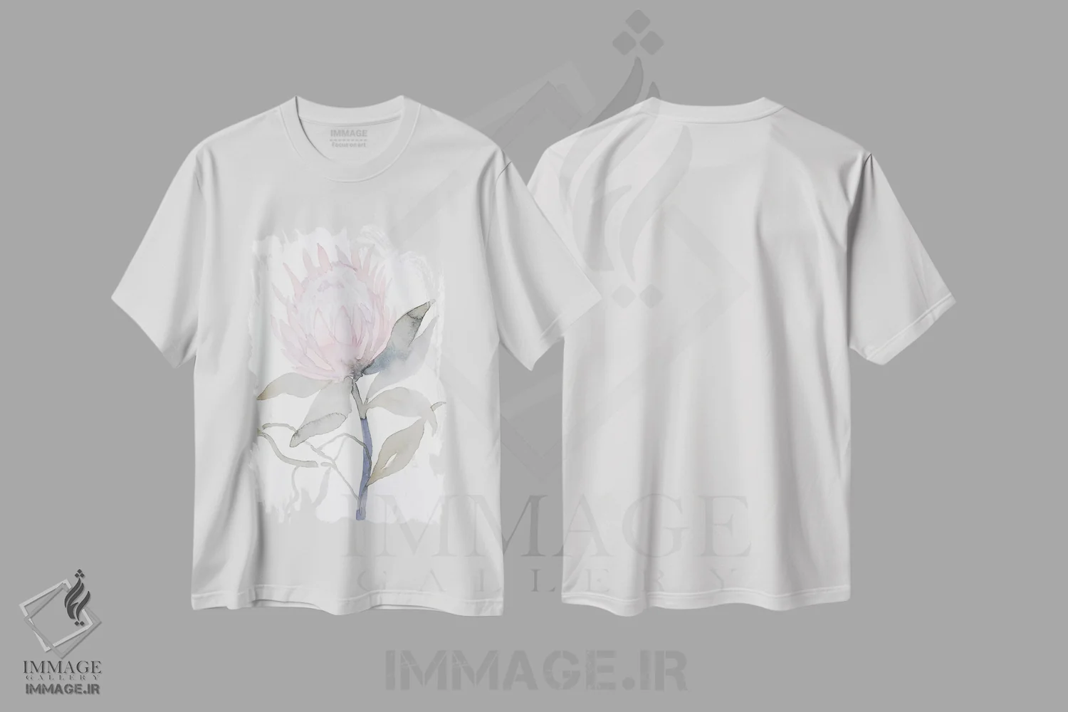 تیشرت سفید طرح دار پروتئا، هنر فاخر معاصر اثر الیزابت بکر | immage.ir
