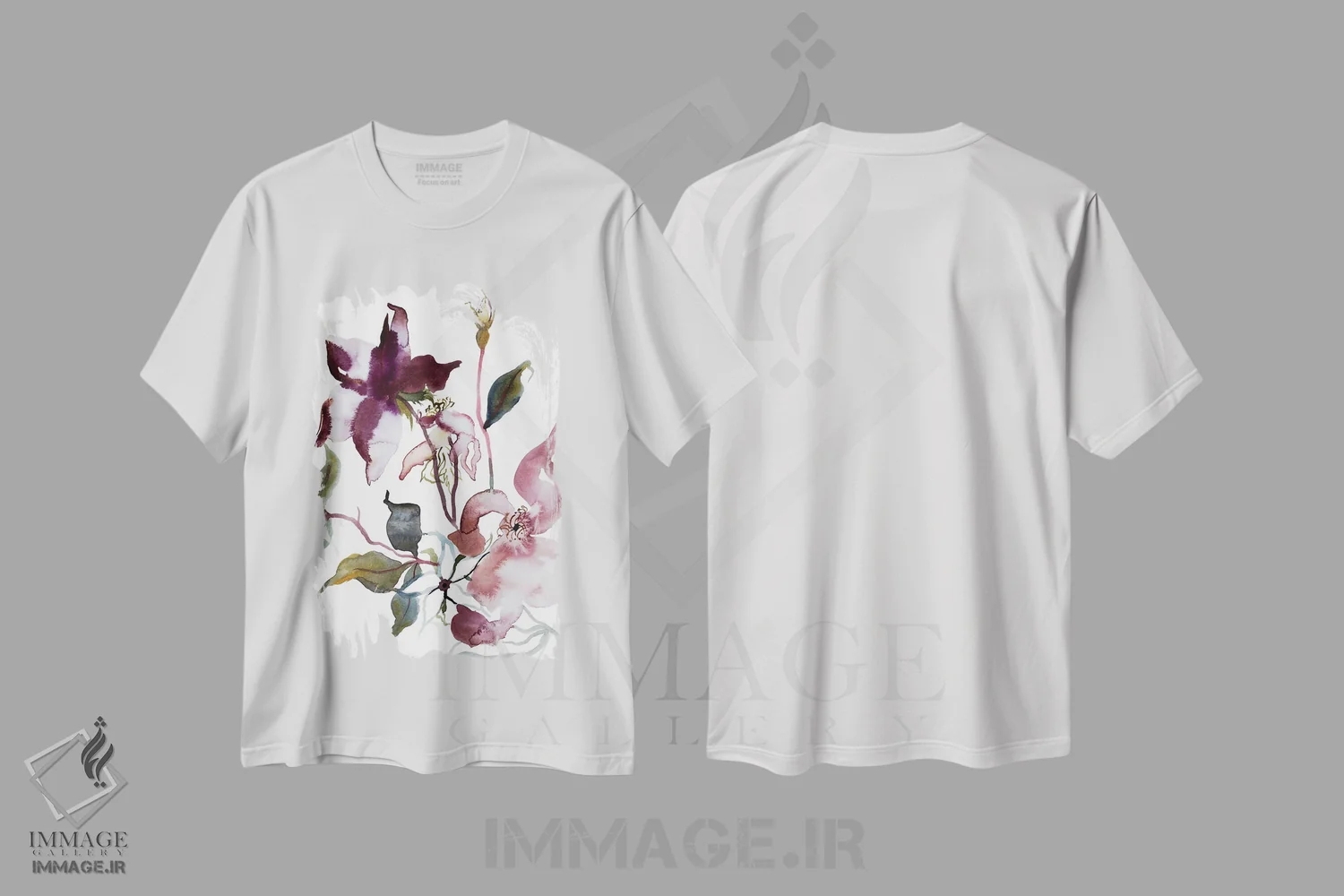 تیشرت سفید طرح دار مطالعه رز شماره ۵۱، هنر فاخر معاصر اثر الیزابت بکر | فروشگاه ایماژ