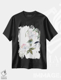 تیشرت مشکی طرح دار شکوفهٔ گیلاس شمارهٔ ۱۴، هنر فاخر معاصر اثر الیزابت بکر | فروشگاه ایماژ
