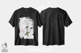 تیشرت مشکی طرح دار شکوفهٔ گیلاس شمارهٔ ۱۴، هنر فاخر معاصر اثر الیزابت بکر | فروشگاه ایماژ