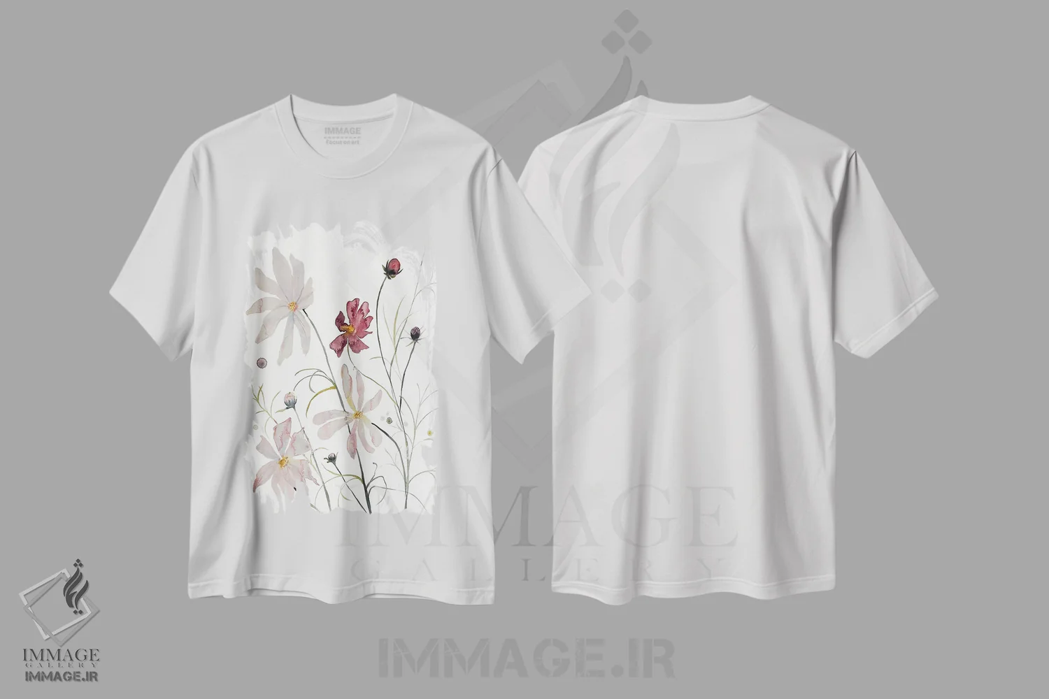 تیشرت سفید طرح دار کاسموس شمارهٔ ۲، هنر فاخر معاصر اثر الیزابت بکر | immage.ir