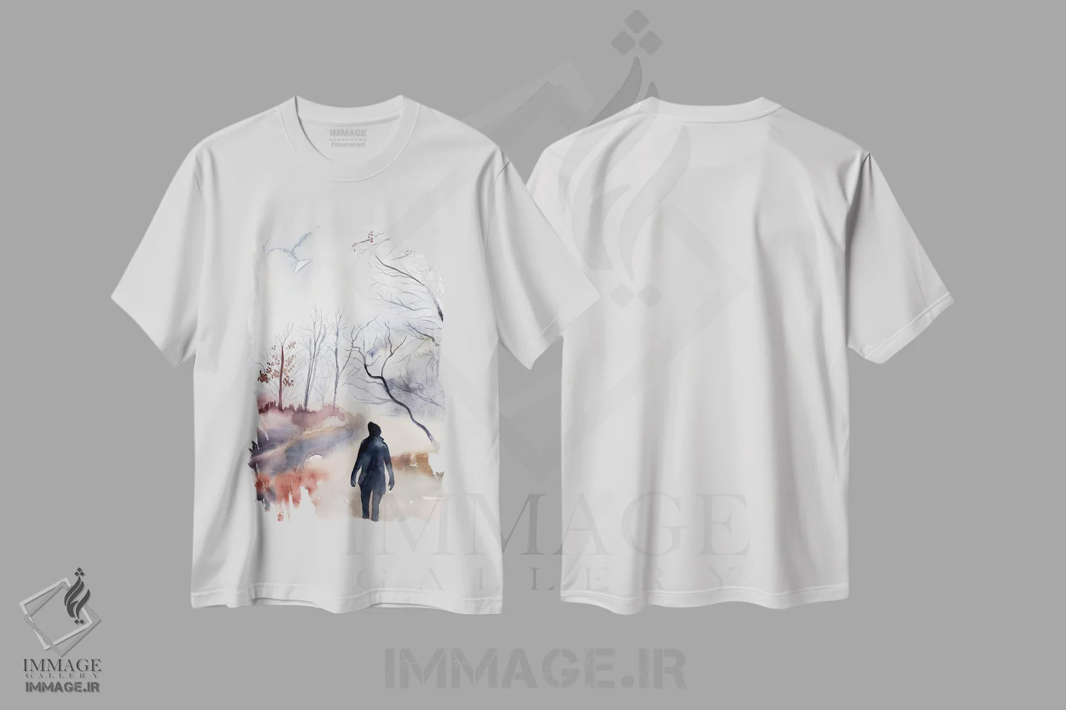 تیشرت سفید طرح دار دسامبر، هنر فاخر معاصر اثر الیزابت بکر | فروشگاه ایماژ