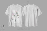 تیشرت سفید طرح دار گل دار شمارهٔ ۸، هنر فاخر معاصر اثر الیزابت بکر | فروشگاه ایماژ