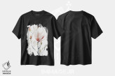 تیشرت مشکی طرح دار ماگنولیا شمارهٔ ۵۲، هنر فاخر معاصر اثر الیزابت بکر | فروشگاه ایماژ