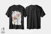 تیشرت مشکی طرح دار ماگنولیا شمارهٔ ۵۵، هنر فاخر معاصر اثر الیزابت بکر | فروشگاه ایماژ