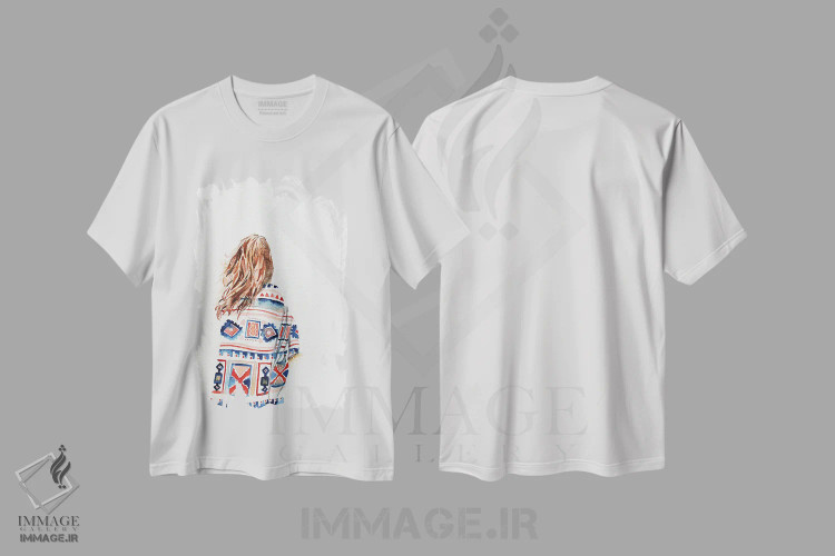 تیشرت سفید طرح دار از روشنایی و وجود، هنر فاخر معاصر اثر الیزابت بکر | immage.ir