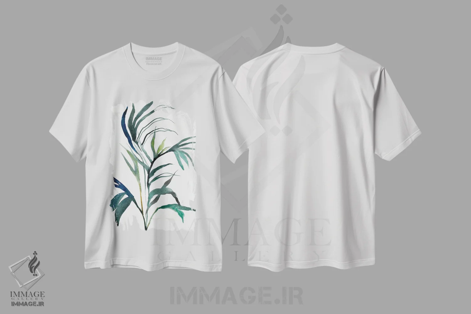 تیشرت سفید طرح دار مطالعهٔ گیاه شمارهٔ ۹۰، هنر فاخر معاصر اثر الیزابت بکر | فروشگاه ایماژ
